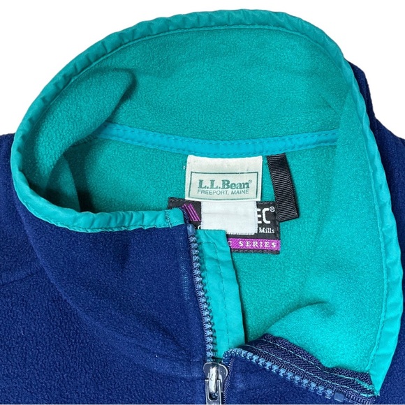 Vintage LL Bean Full Zip Polartec Fleece Vest Windblock Series Blue M - Picture 7 of 12
